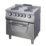 Maxima Gastro Heavy Duty Herd - 4 Brenner - Doppeleinheit - 70 cm Tief - mit Ofen - Elektrisch