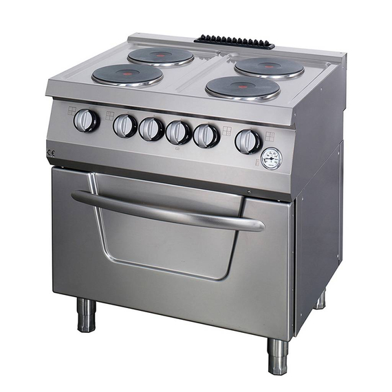 maxima-electric-range.jpg Maxima Gastro Heavy Duty Herd - 4 Brenner - Doppeleinheit - 70 cm Tief - mit Ofen - Elektrisch – Bild 1