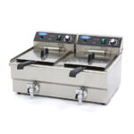 Maxima Gastro Fritteuse - 2 x 16 l - 2 Körbe - mit Ablasshahn