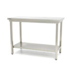 Maxima Gastro Edelstahltisch - 60 x 60 cm - Einstellbare Höhe - mit Lagerregal