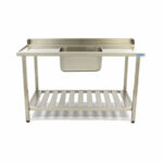 Maxima Gastro Geschirrspültisch - 120 x 75 cm - links - mit Waschbecken und Backsplash - inkl. Lagerregal – Bild 2