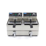 Maxima Gastro Fritteuse - 2 x 10 l - 2 Körbe - mit Ablasshahn – Bild 2