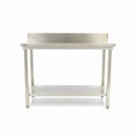 Maxima Gastro Edelstahltisch - 180 x 60 cm - Einstellbare Höhe - mit Backsplash und Lagerregal – Bild 2