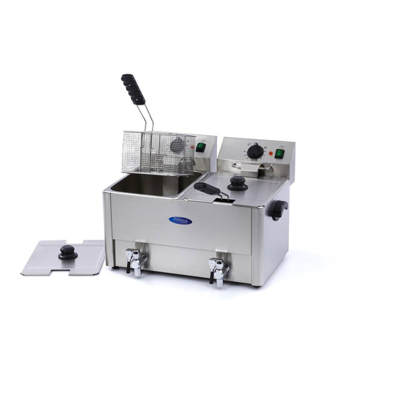 sp-005-61656e5c9699c.jpg Maxima Gastro Fritteuse - 2 x 8 l - 2 Körbe - mit Ablasshahn – Bild 1