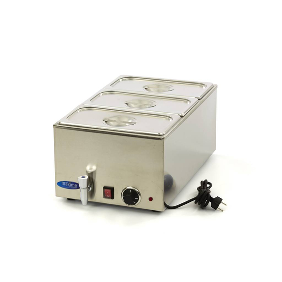 sp-005-61656e681bfdf.jpg Maxima Gastro Bain Marie - mit Wasserhahn - inkl. 3 x 1/3 GN Set - Elektrisch – Bild 1