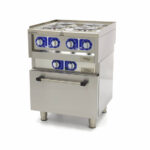 Maxima Commercial Klasse Gastro Kochplatte - Elektrisch - 600 x 600 mm tief - 4 Brenner - mit Ofen - 10000 Watt