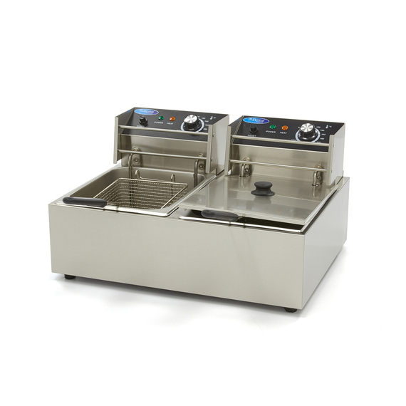 sp-005-61656eb6e02e6.jpg Maxima Gastro Fritteuse - 2 x 6 l - 2 Körbe - Bis zu 2,4 kg Pommes Frites – Bild 1