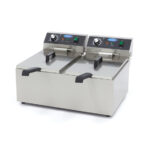 Maxima Gastro Fritteuse - 2 x 11 l - 2 Körbe - Bis zu 2,8 kg Pommes Frites