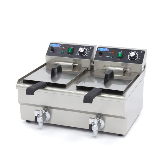 sp-005-61656f79f392d.jpg Maxima Gastro Fritteuse - 2 x 10 l - 2 Körbe - mit Ablasshahn – Bild 1