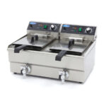 Maxima Gastro Fritteuse - 2 x 13 l - 2 Körbe - mit Ablasshahn