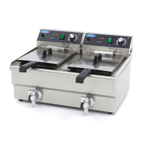sp-005-61656f7a142d1.jpg Maxima Gastro Fritteuse - 2 x 13 l - 2 Körbe - mit Ablasshahn – Bild 1