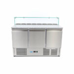 Maxima Gastro Pizzakühltisch - 137 cm - 3 Türen - Passt 8 x 1/6 GN - inkl. Glasabdeckung – Bild 3