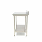 Maxima Gastro Edelstahltisch - 200 x 60 cm - Einstellbare Höhe - mit Backsplash und Lagerregal – Bild 3
