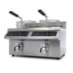 Maxima Gastro Fritteuse - 2 x 8 l - 2 Körbe - mit Ablasshahn - Induktion – Bild 5