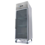 Maxima Gastro Gefrierschrank - 600 l - 3 Einstellbare Regale (2/1 GN) - Rostfreier Stahl - mit Glastür