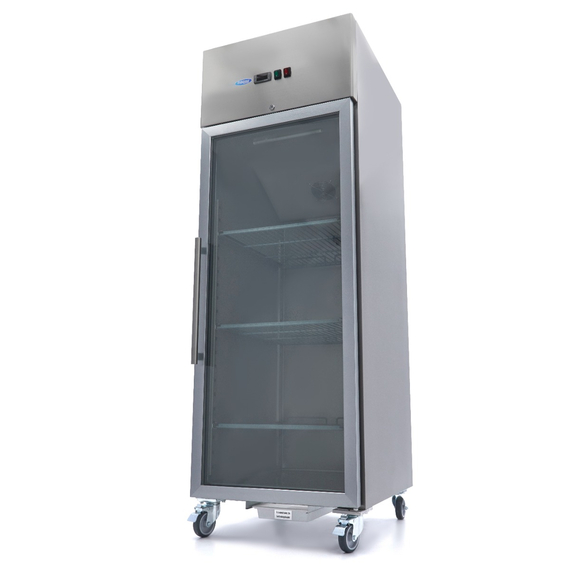 sp-1000-09400006_3.jpg Maxima Gastro Gefrierschrank - 700 l - 3 Einstellbare Regale (2/1 GN) - Rostfreier Stahl - mit Glastür – Bild 1