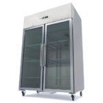 Maxima Gastro Gefrierschrank - 1400 l - 6 Einstellbare Regale (2/1 GN) - Rostfreier Stahl - mit Glastüren
