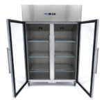 Maxima Gastro Gefrierschrank - 1200 l - 6 Einstellbare Regale (2/1 GN) - Rostfreier Stahl - mit Glastür – Bild 6