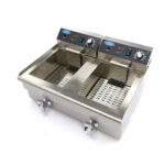 Maxima Gastro Fritteuse - 2 x 16 l - 2 Körbe - mit Ablasshahn – Bild 6
