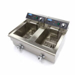 Maxima Gastro Fritteuse - 2 x 16 l - 2 Körbe - mit Ablasshahn – Bild 5