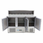 Maxima Gastro Pizzakühltisch - 137 cm - 3 Türen - Passt 8 x 1/6 GN - inkl. Edelstahlabdeckung – Bild 5