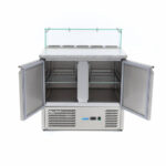 Maxima Gastro Pizzakühltisch - 90 cm - 2 Türen - Passt 5 x 1/6 GN - inkl. Glasabdeckung – Bild 4