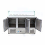 Maxima Gastro Pizzakühltisch - 137 cm - 3 Türen - Passt 8 x 1/6 GN - inkl. Glasabdeckung – Bild 4