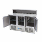 Maxima Gastro Pizzakühltisch - 137 cm - 3 Türen - Passt 8 x 1/6 GN - inkl. Edelstahlabdeckung – Bild 6