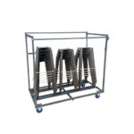 Feros Trolley Crossback/Napoleon/Tiffany - für max. 27 Hochzeitsstühle, Hammerite Silber – Bild 4